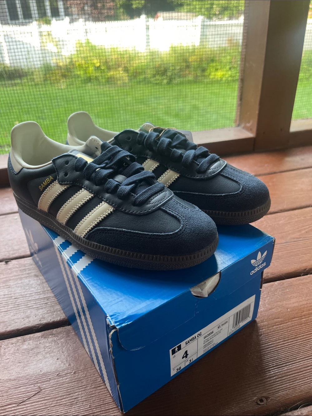NWT- adidas Samba OG Sneakers - Navy with White Stripes